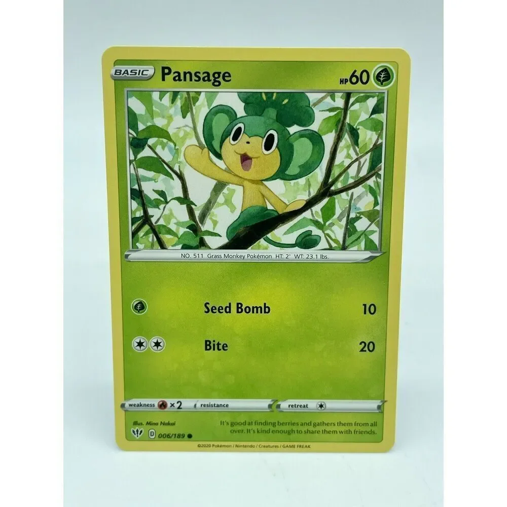 Pansage 006/189 Darkness Ablaze Non-Holo Pokemon TCG Mint Unplayed
